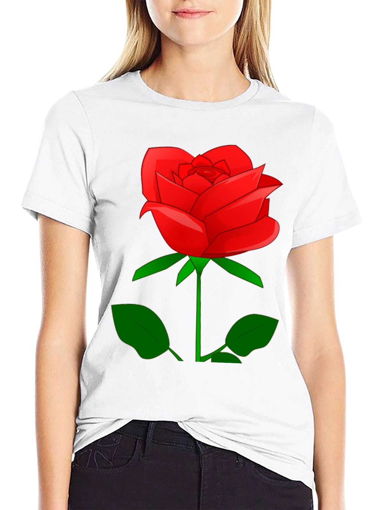 Red Rose Graphic T-Shirt - Classic Floral Design