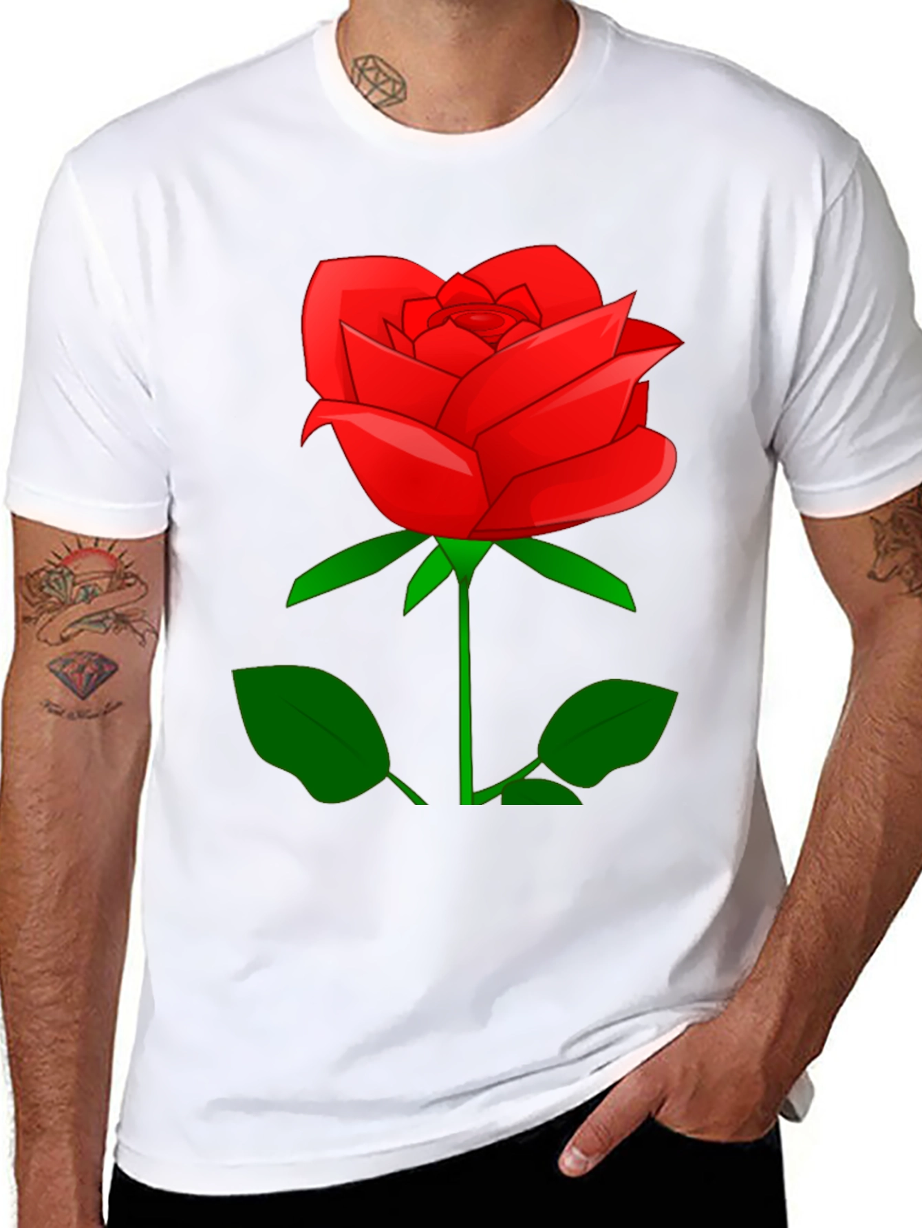 Red Rose Graphic T-Shirt - Classic Floral Design