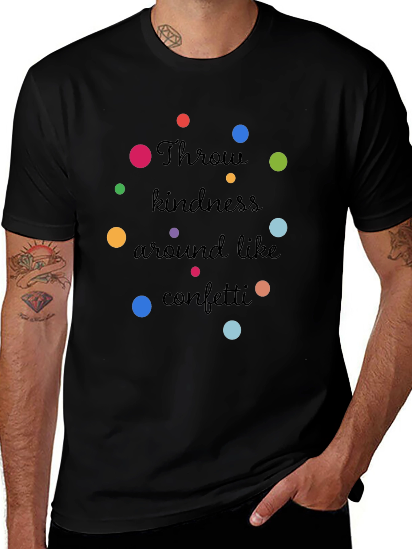 Kindness Confetti Black Graphic T-Shirt