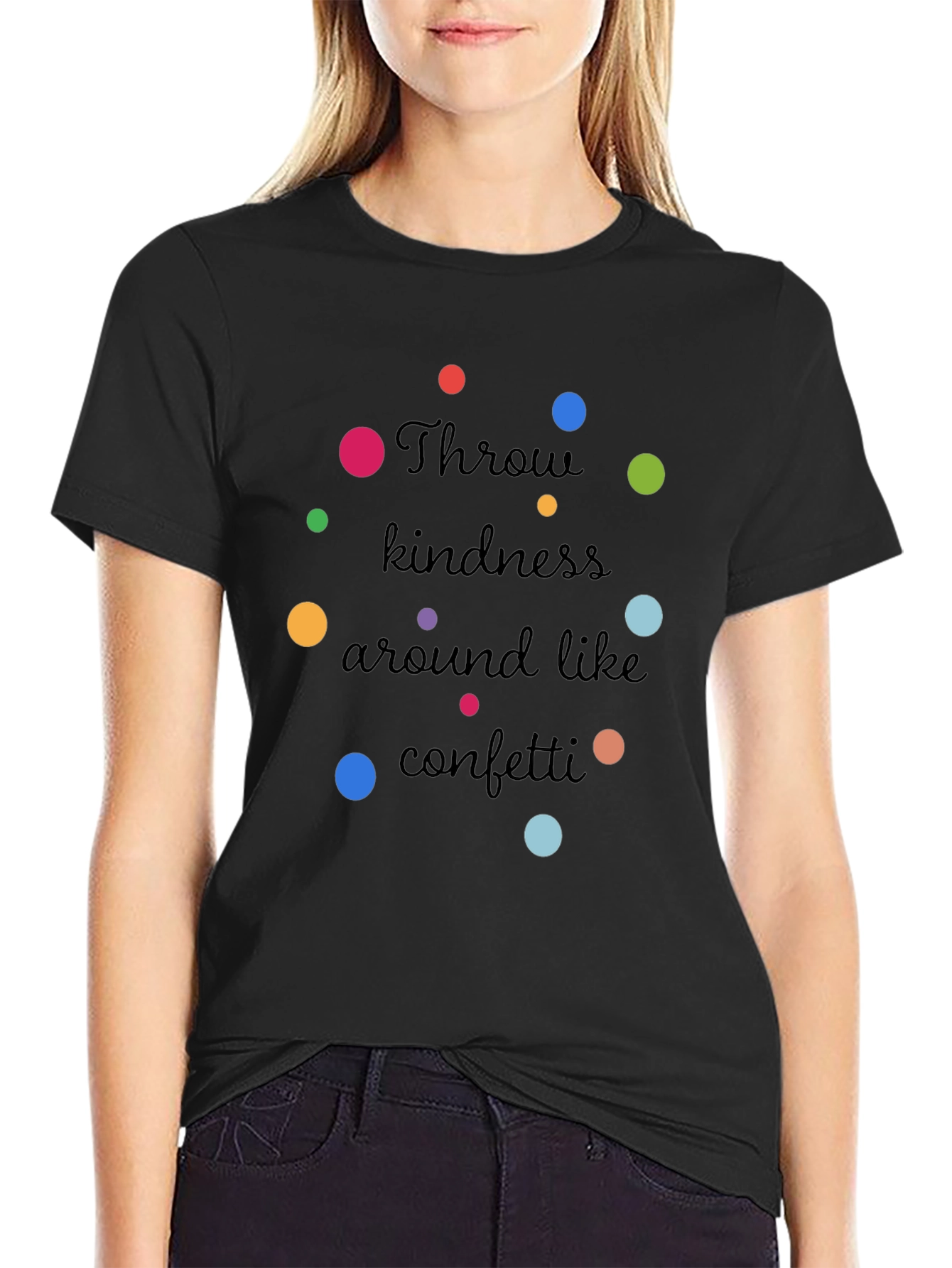 Kindness Confetti Black Graphic T-Shirt