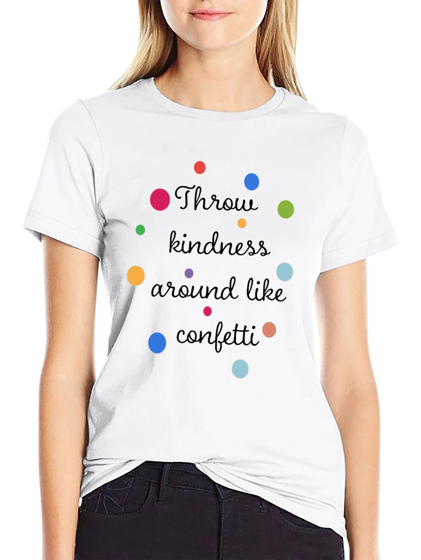 Kindness Confetti Black Graphic T-Shirt