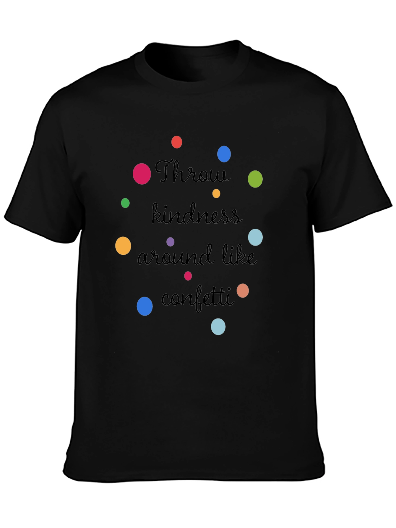 Kindness Confetti Black Graphic T-Shirt