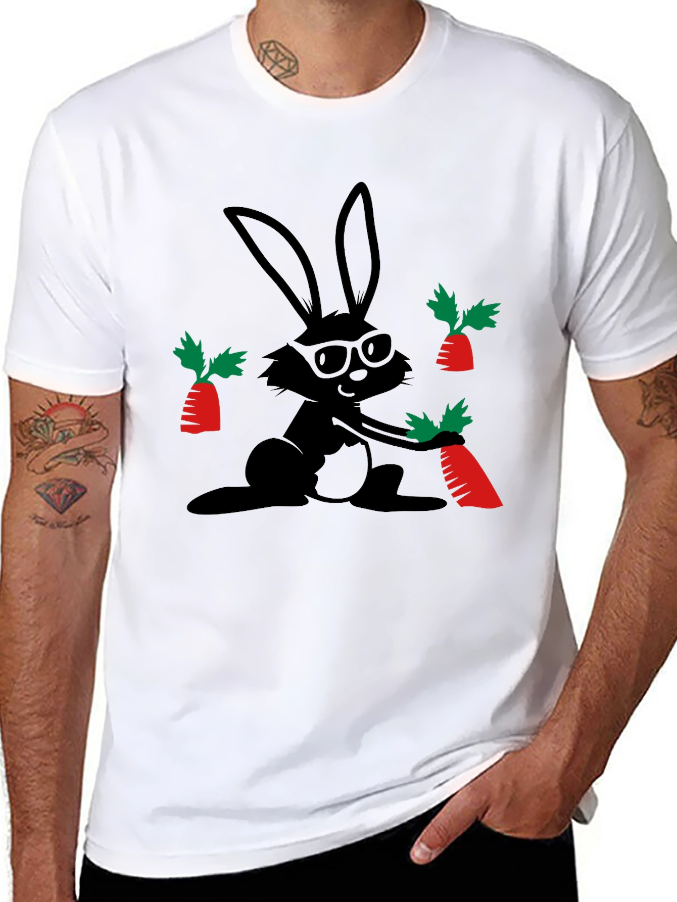Cool Bunny & Carrot Graphic Tee