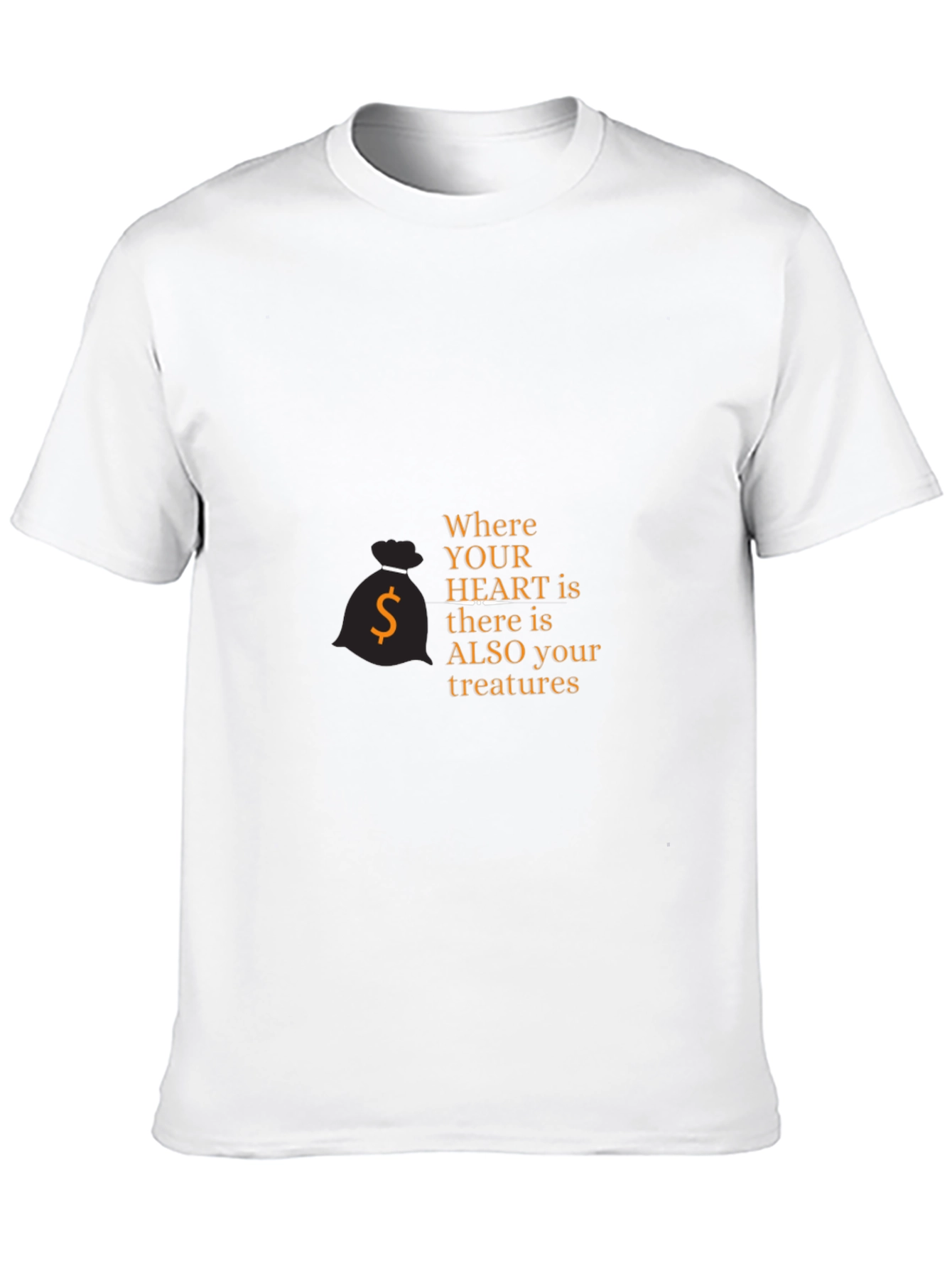 Mens Black Graphic Tee: Where Your Heart Is