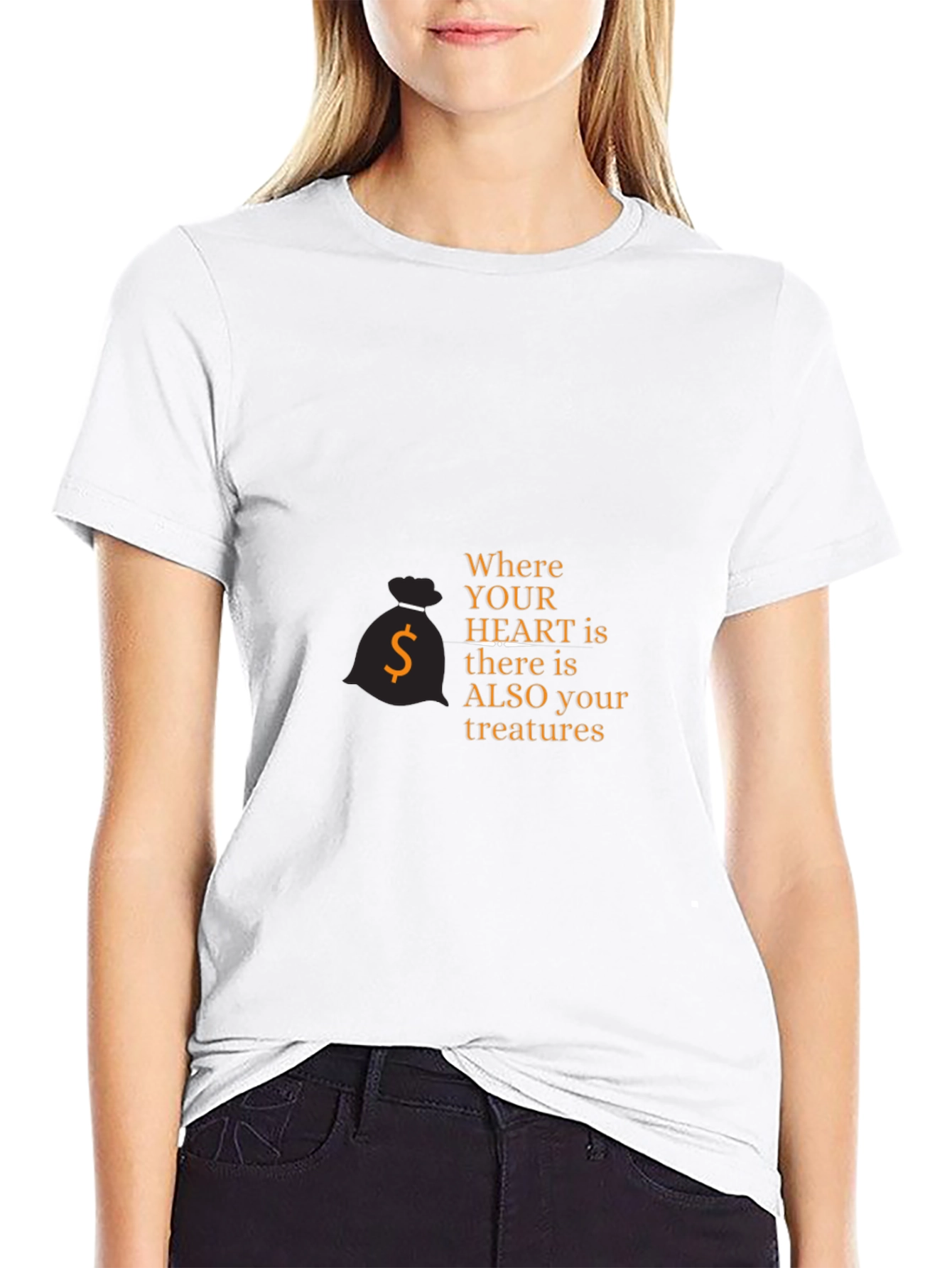 Mens Black Graphic Tee: Where Your Heart Is