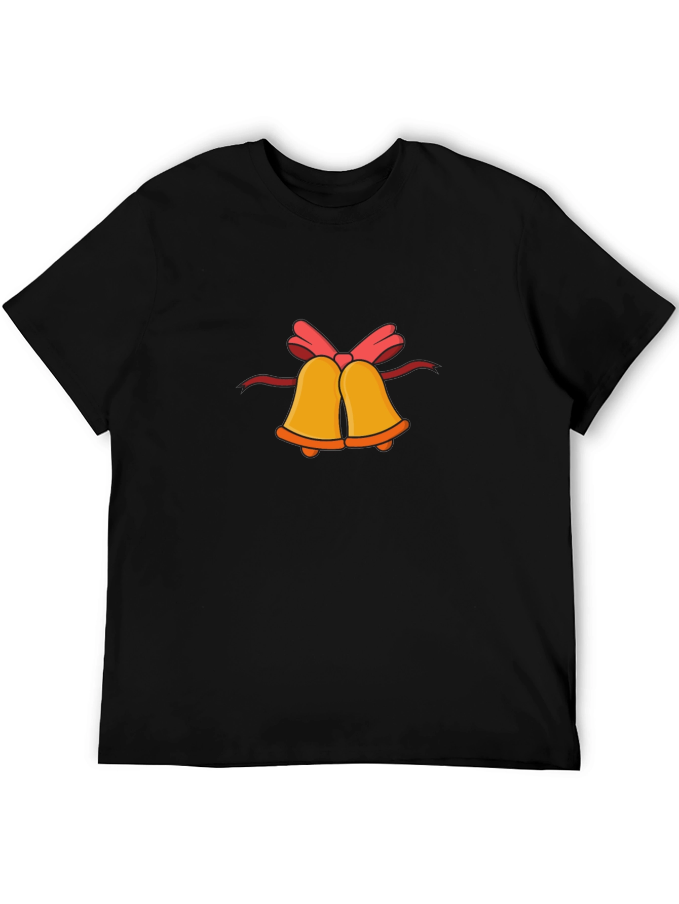 Festive Bells Graphic Tee - Black Cotton Comfort