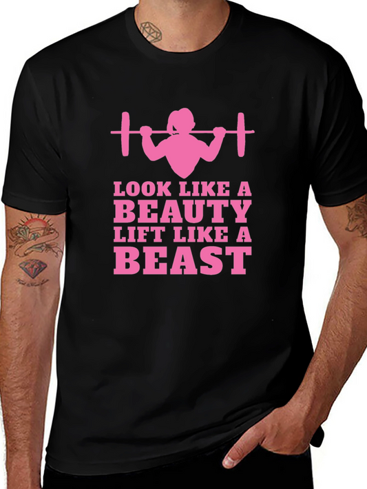 Beauty & Beast Graphic Tee - Workout Motivation Shirt