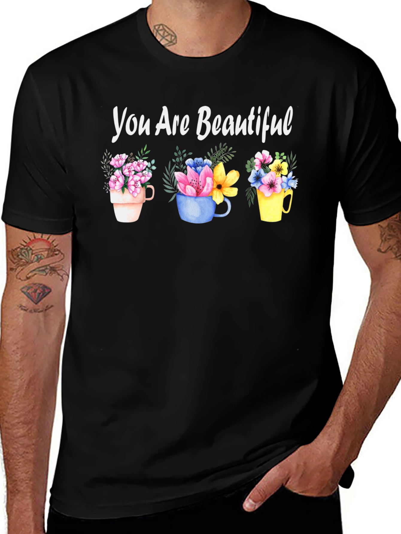 You Are Beautiful Floral Mug T-Shirt