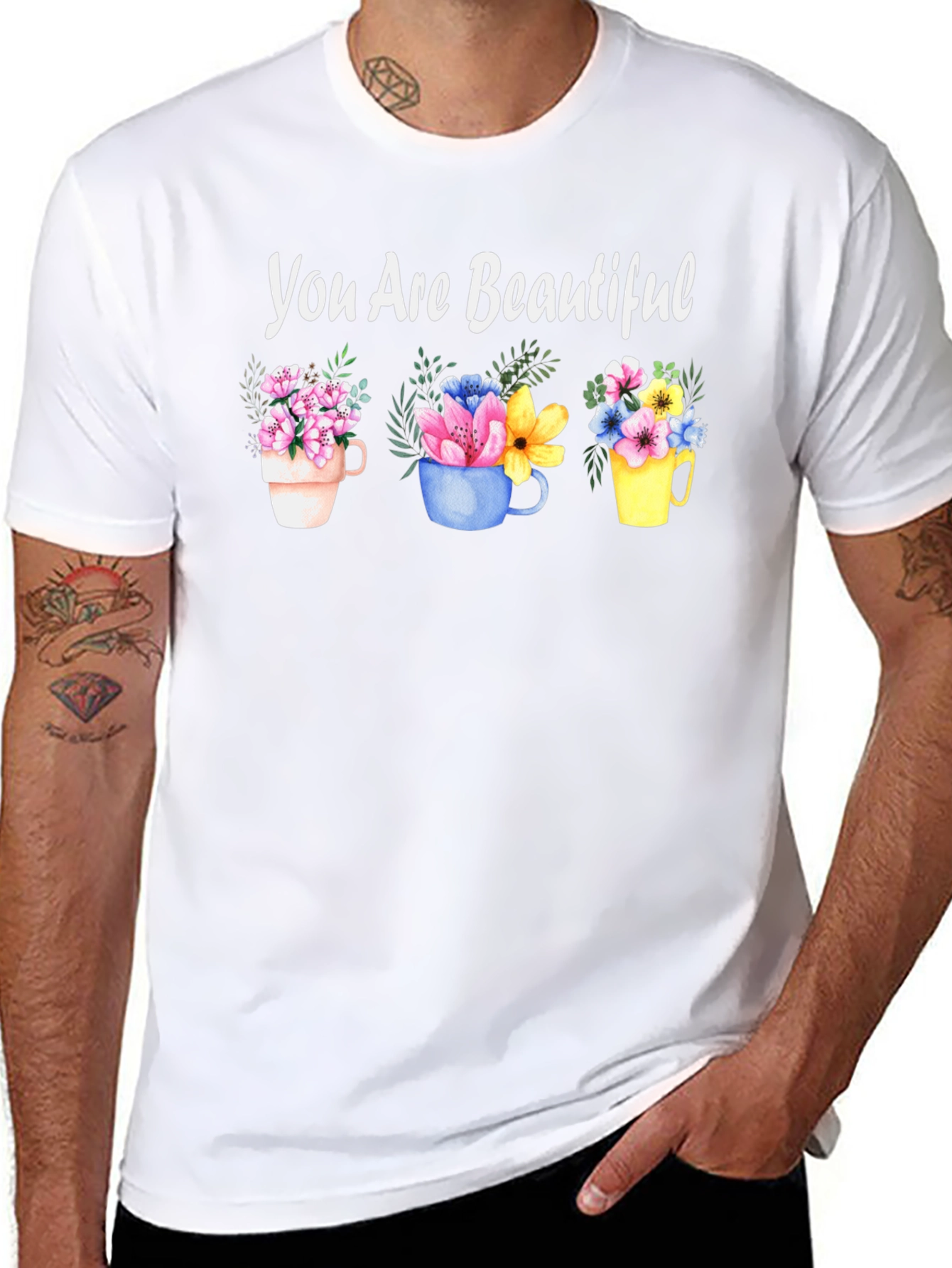 You Are Beautiful Floral Mug T-Shirt