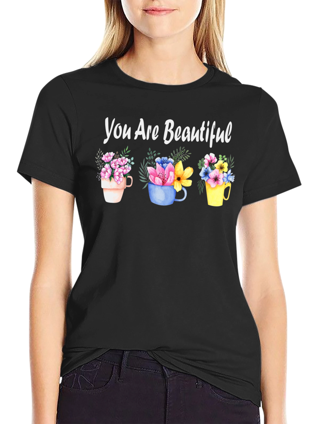 You Are Beautiful Floral Mug T-Shirt