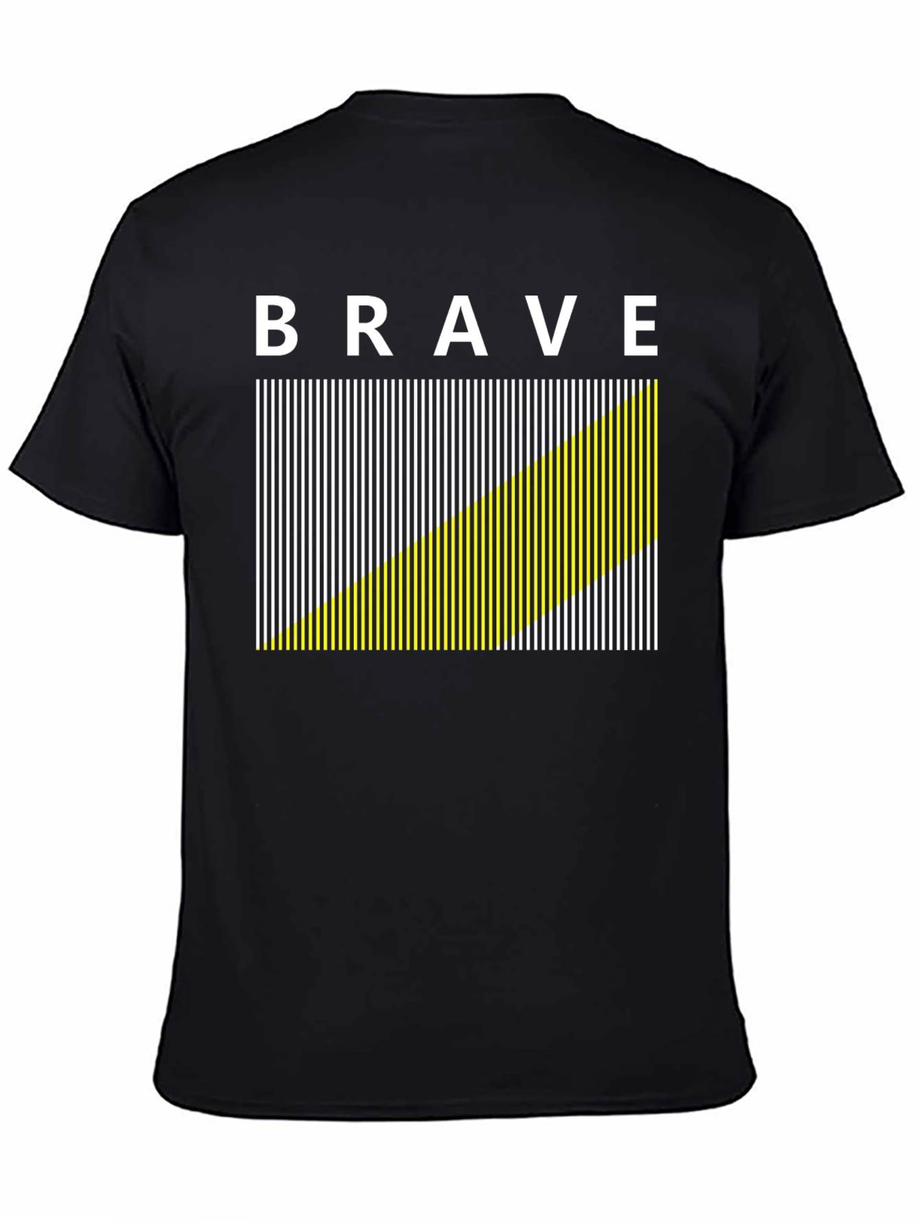 Brave Graphic Tee - Modern Striped Design