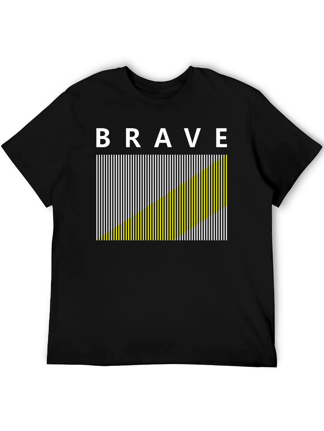 Brave Graphic Tee - Modern Striped Design