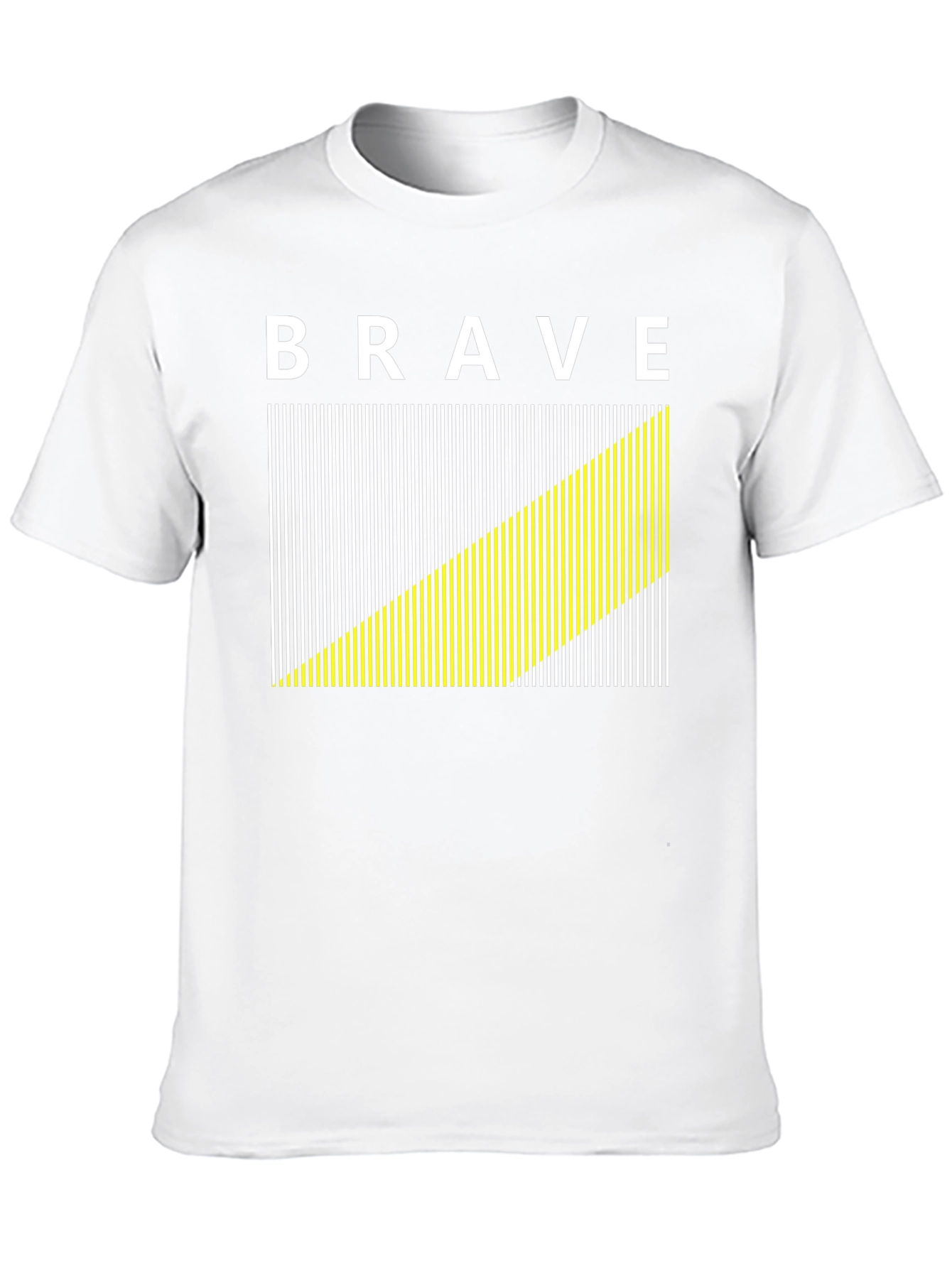 Brave Graphic Tee - Modern Striped Design