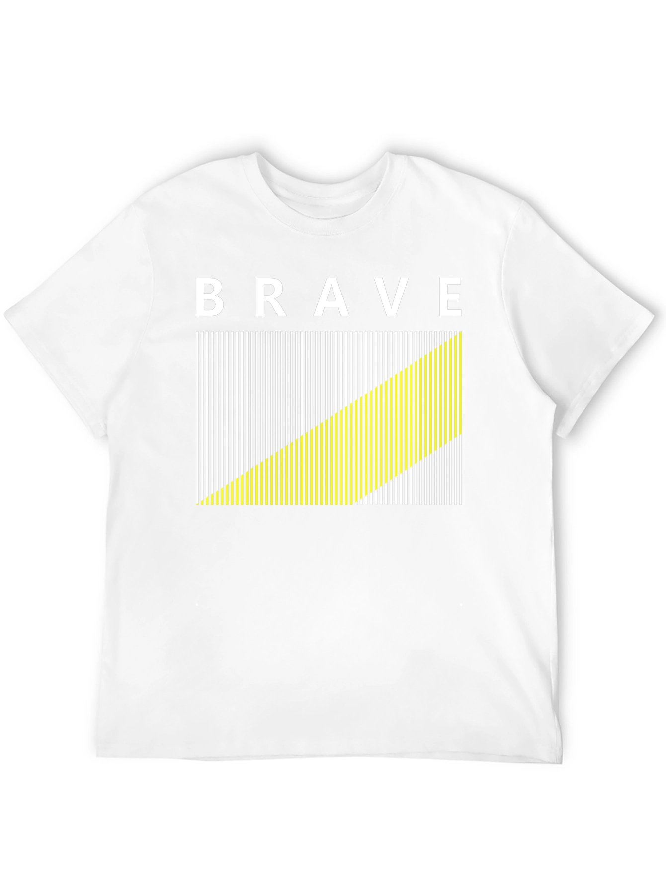 Brave Graphic Tee - Modern Striped Design