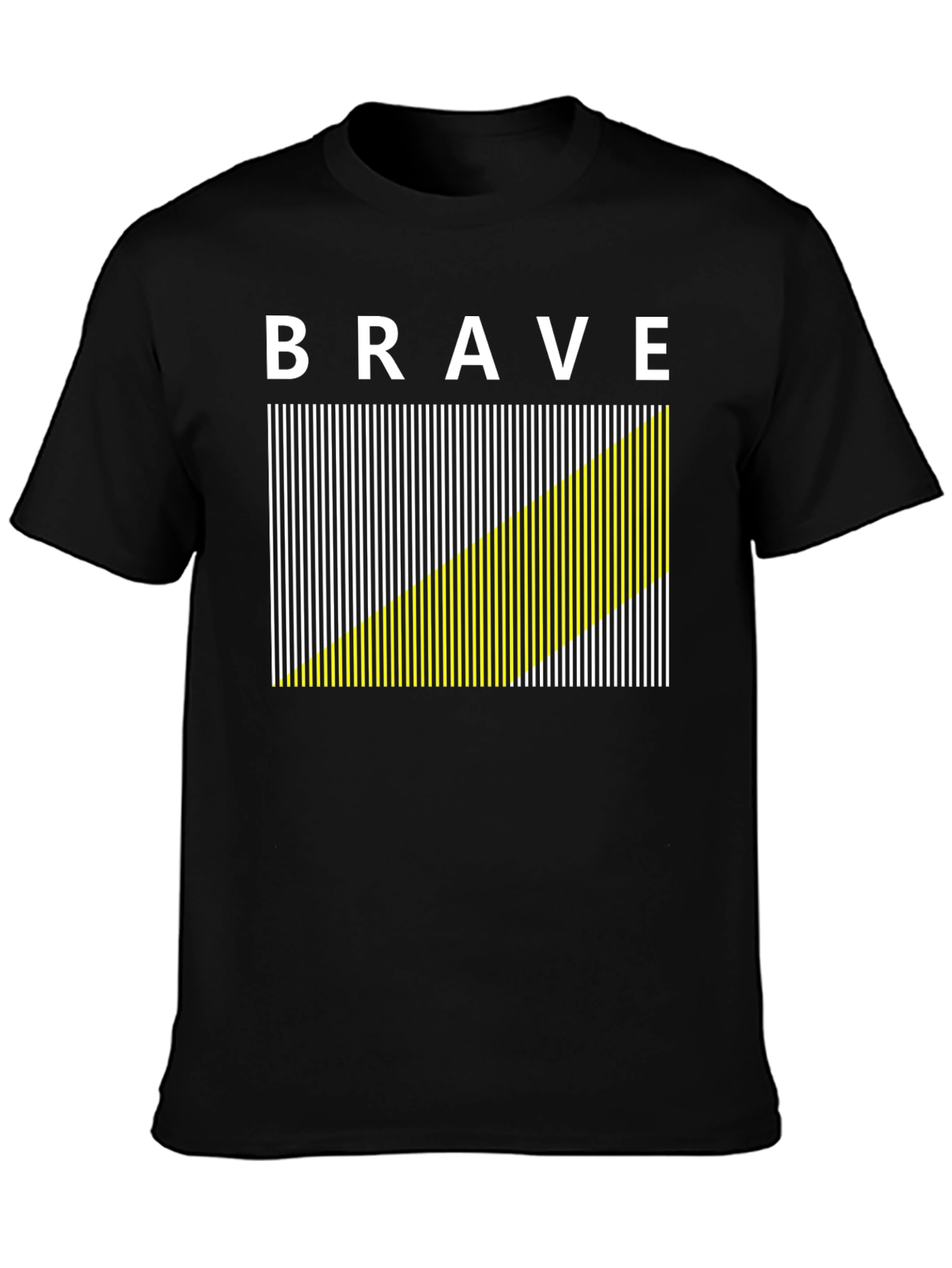 Brave Graphic Tee - Modern Striped Design