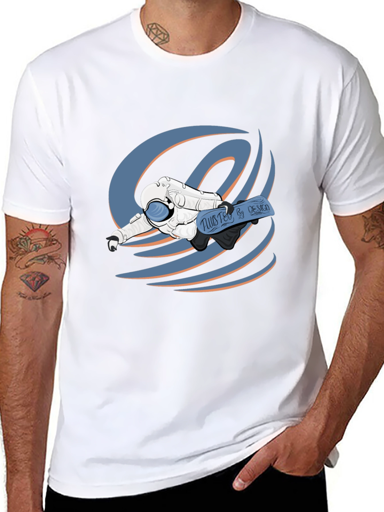 Astronaut Tee: Twisted By Design Black T-Shirt