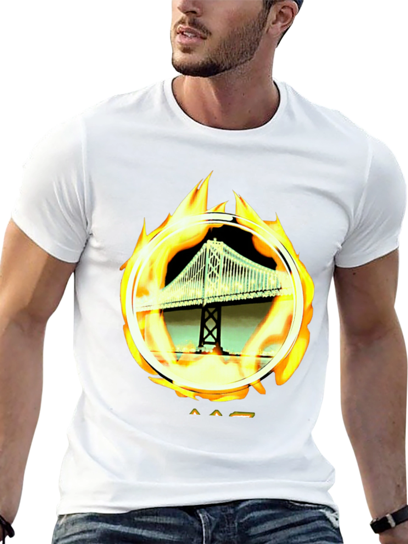 Bridge on Fire Graphic Tee - Classic Black