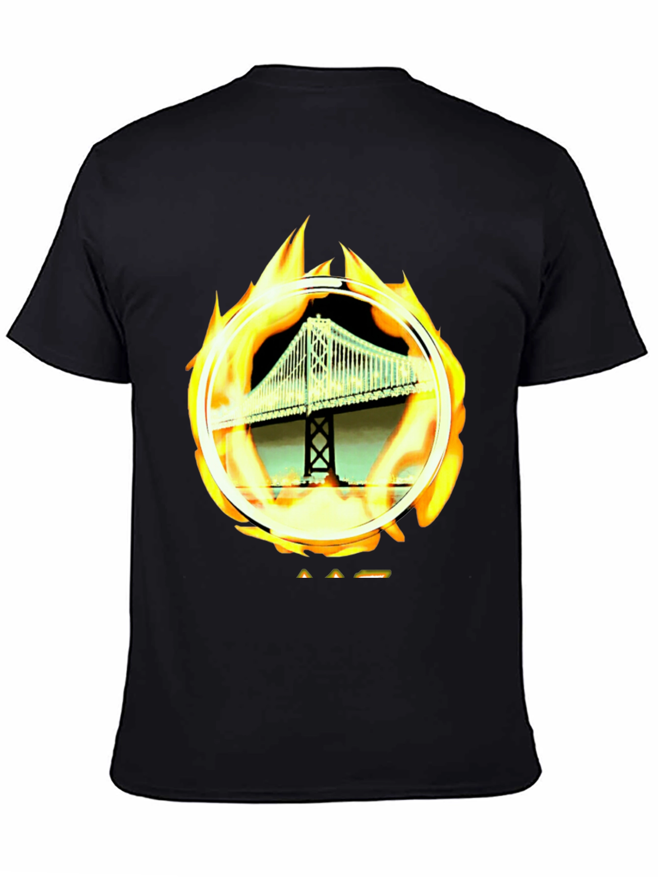 Bridge on Fire Graphic Tee - Classic Black
