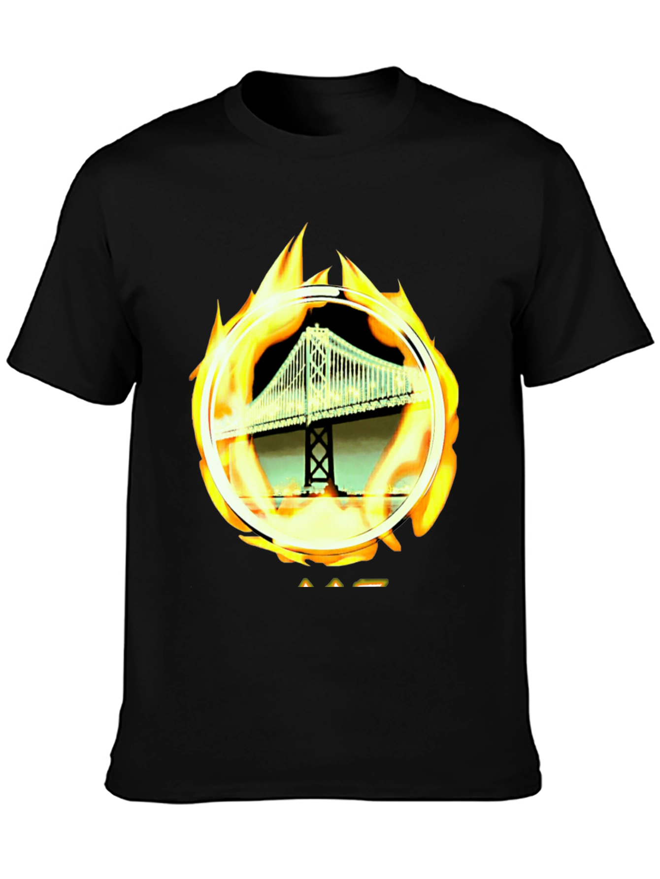 Bridge on Fire Graphic Tee - Classic Black