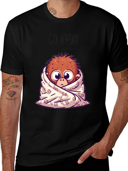 Cozy Monkey Graphic T-Shirt - Go Away