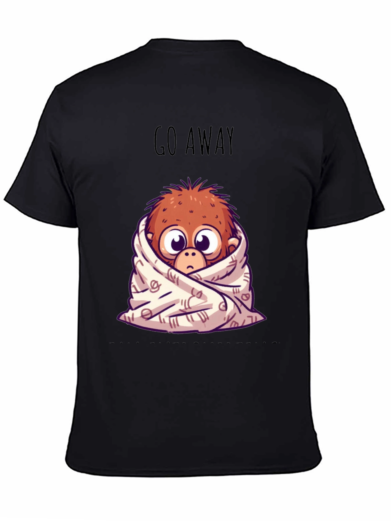 Cozy Monkey Graphic T-Shirt - Go Away