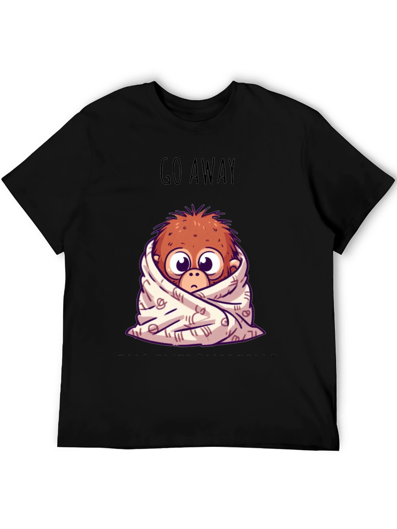 Cozy Monkey Graphic T-Shirt - Go Away