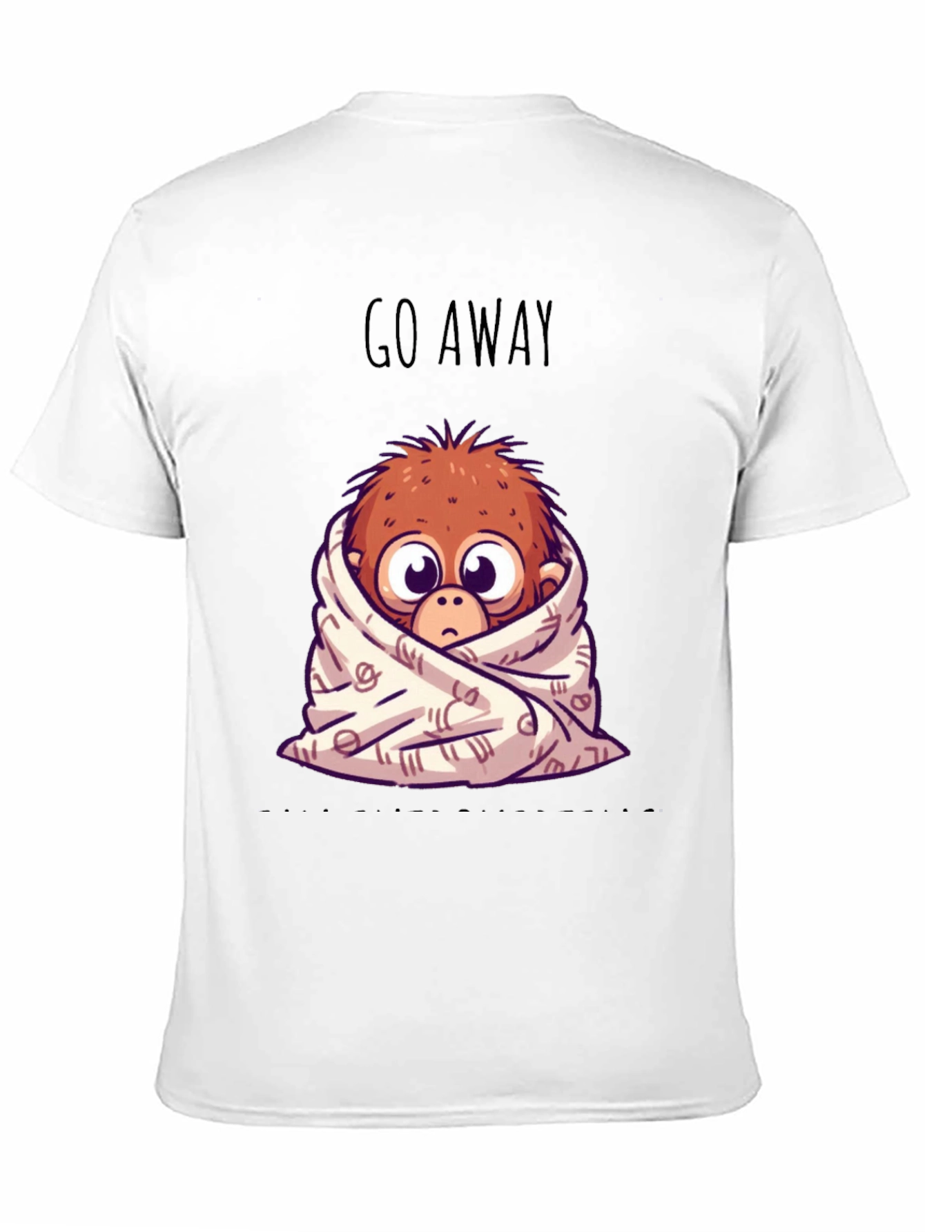 Cozy Monkey Graphic T-Shirt - Go Away