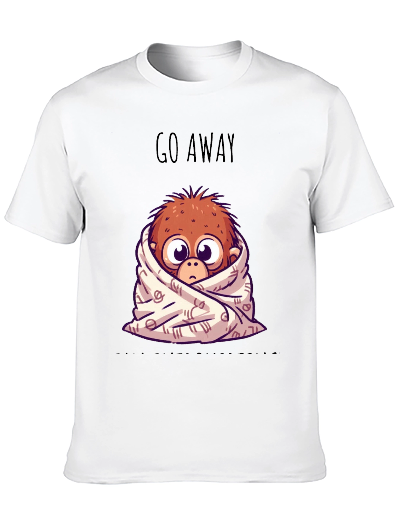 Cozy Monkey Graphic T-Shirt - Go Away