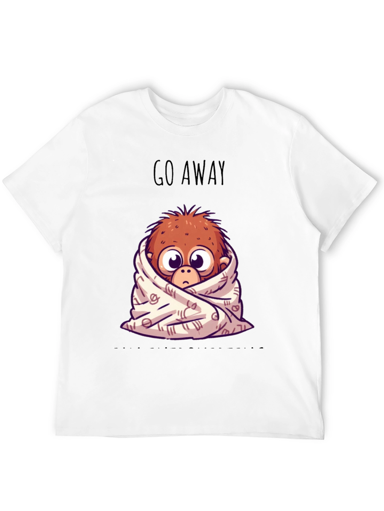 Cozy Monkey Graphic T-Shirt - Go Away