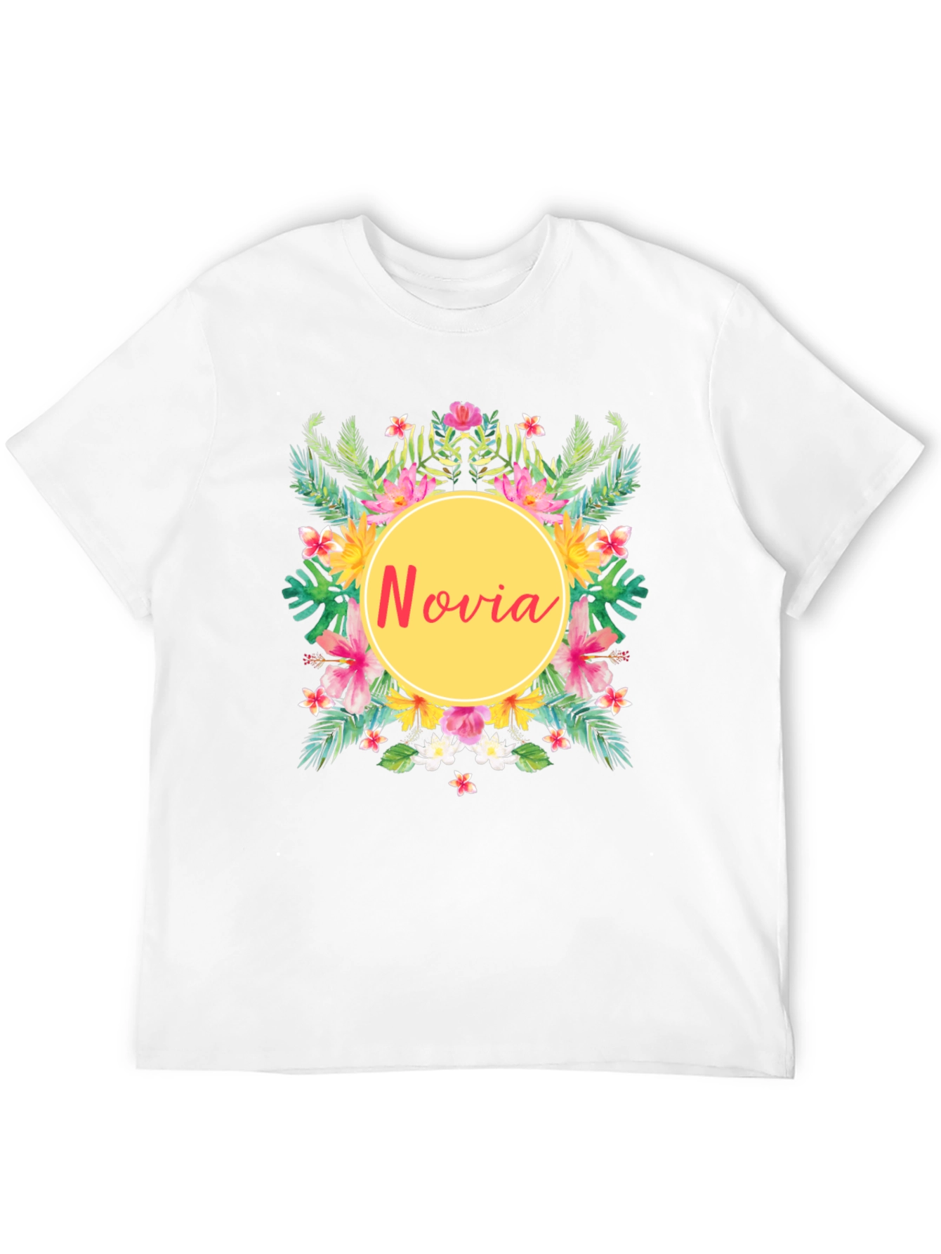Novia Floral Graphic Tee - Tropical Wedding Shirt