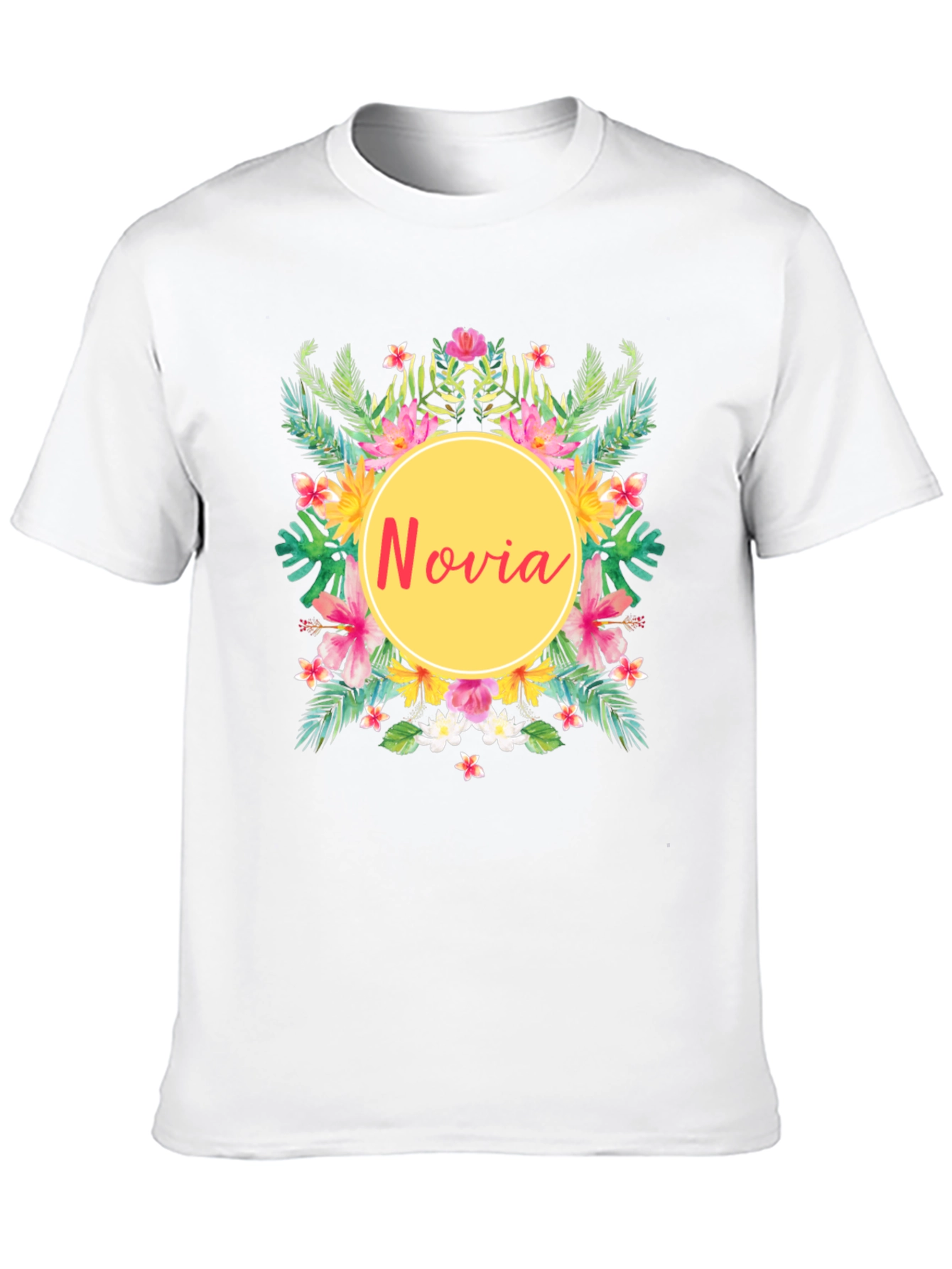 Novia Floral Graphic Tee - Tropical Wedding Shirt