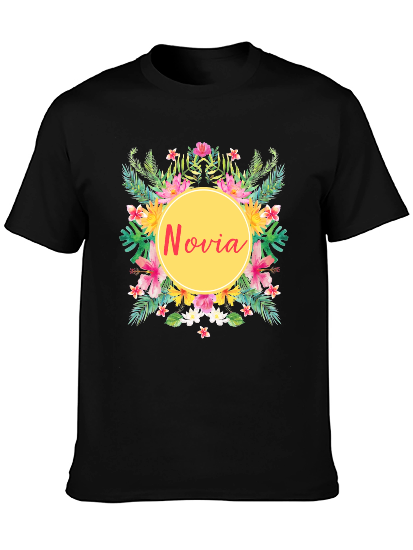 Novia Floral Graphic Tee - Tropical Wedding Shirt