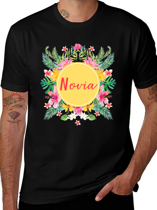 Novia Floral Graphic Tee - Tropical Wedding Shirt