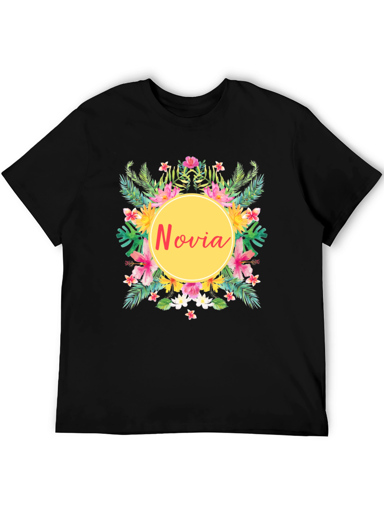 Novia Floral Graphic Tee - Tropical Wedding Shirt