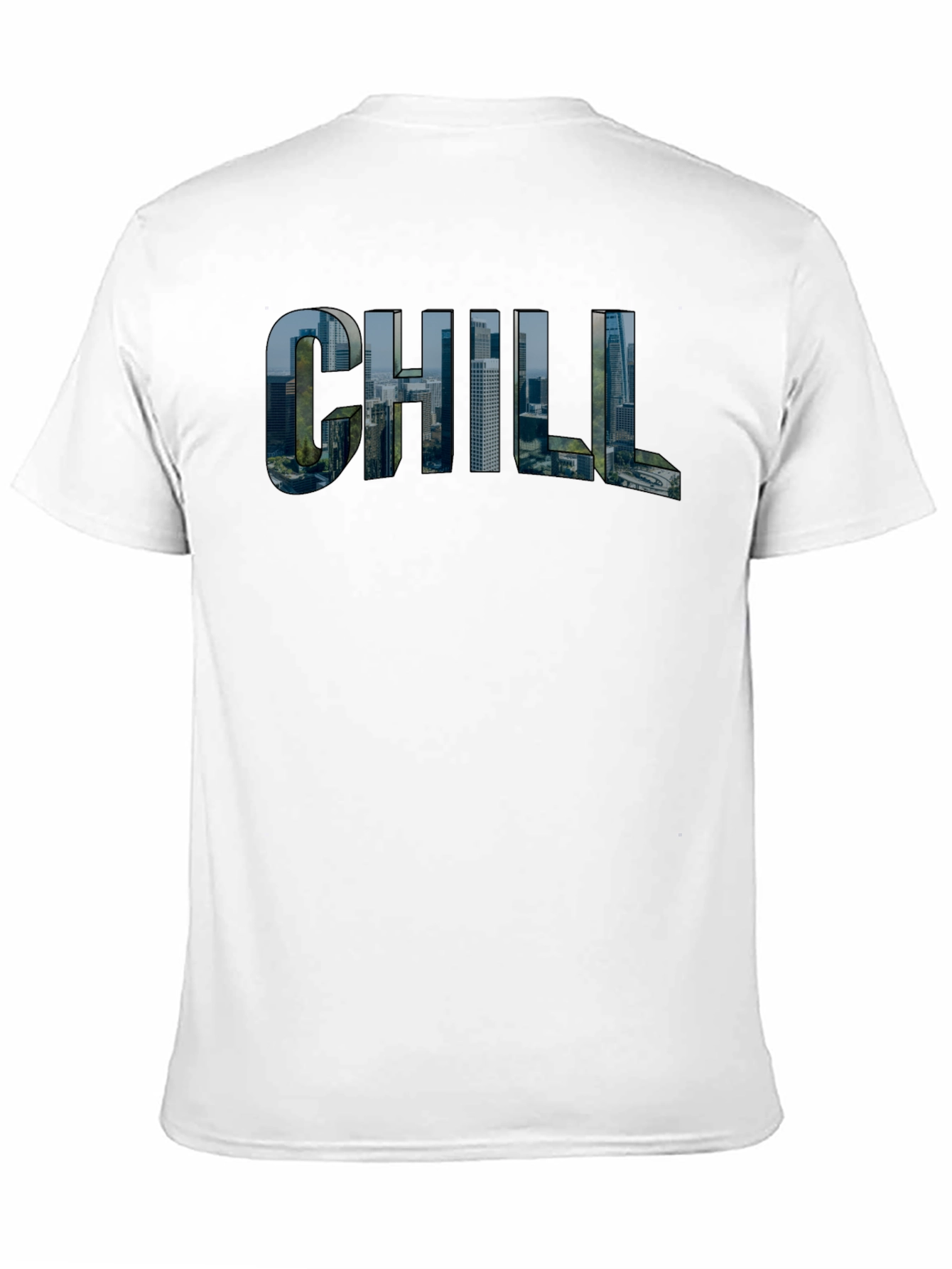 Chill Cityscape Graphic Tee - Black Cotton T-Shirt