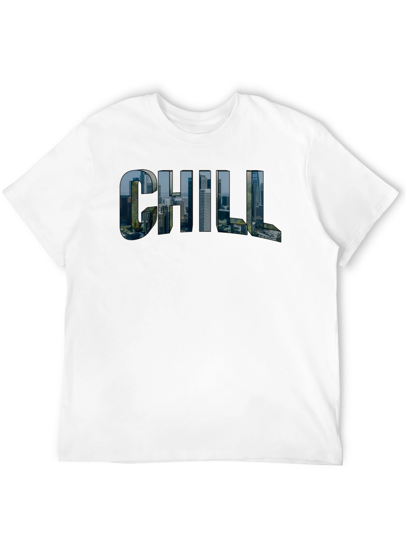 Chill Cityscape Graphic Tee - Black Cotton T-Shirt