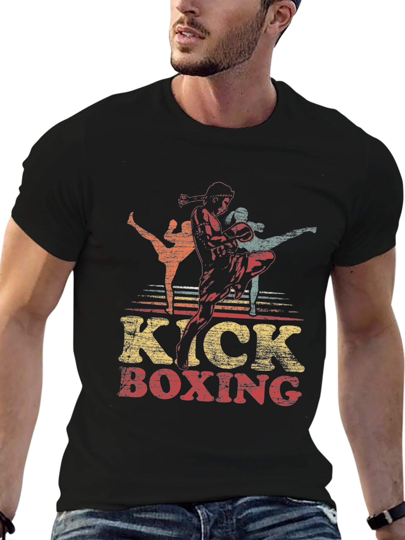Kick Boxing Graphic Tee - Retro Martial Arts Shirt