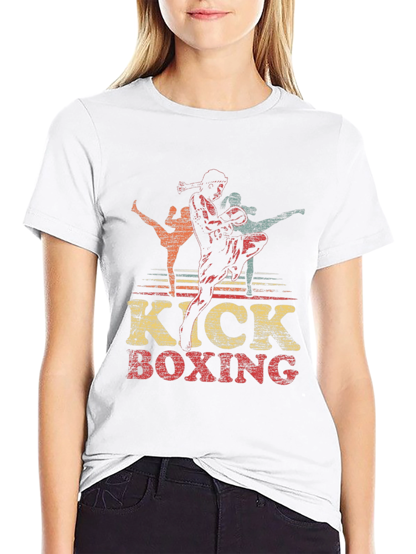 Kick Boxing Graphic Tee - Retro Martial Arts Shirt