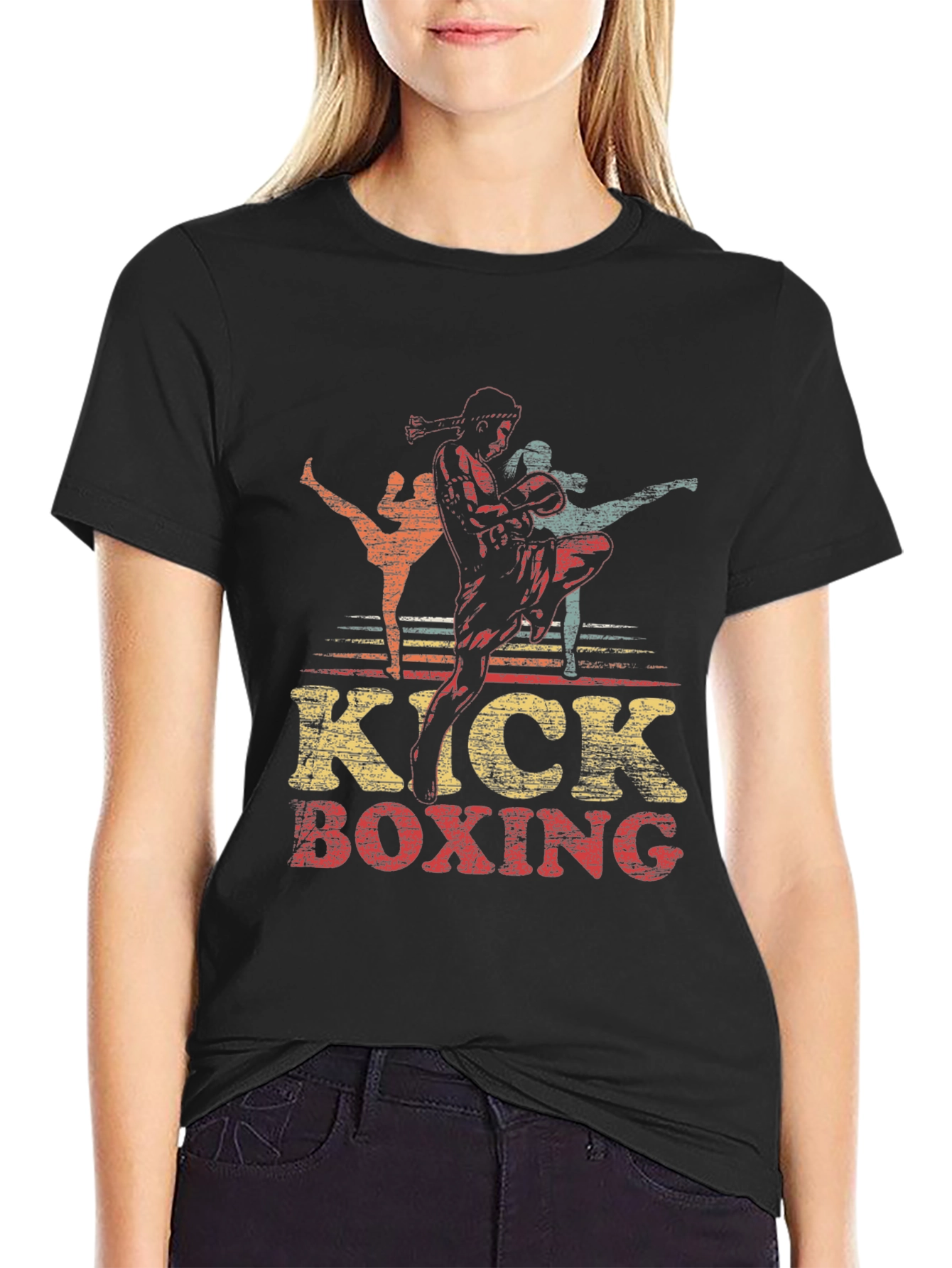 Kick Boxing Graphic Tee - Retro Martial Arts Shirt