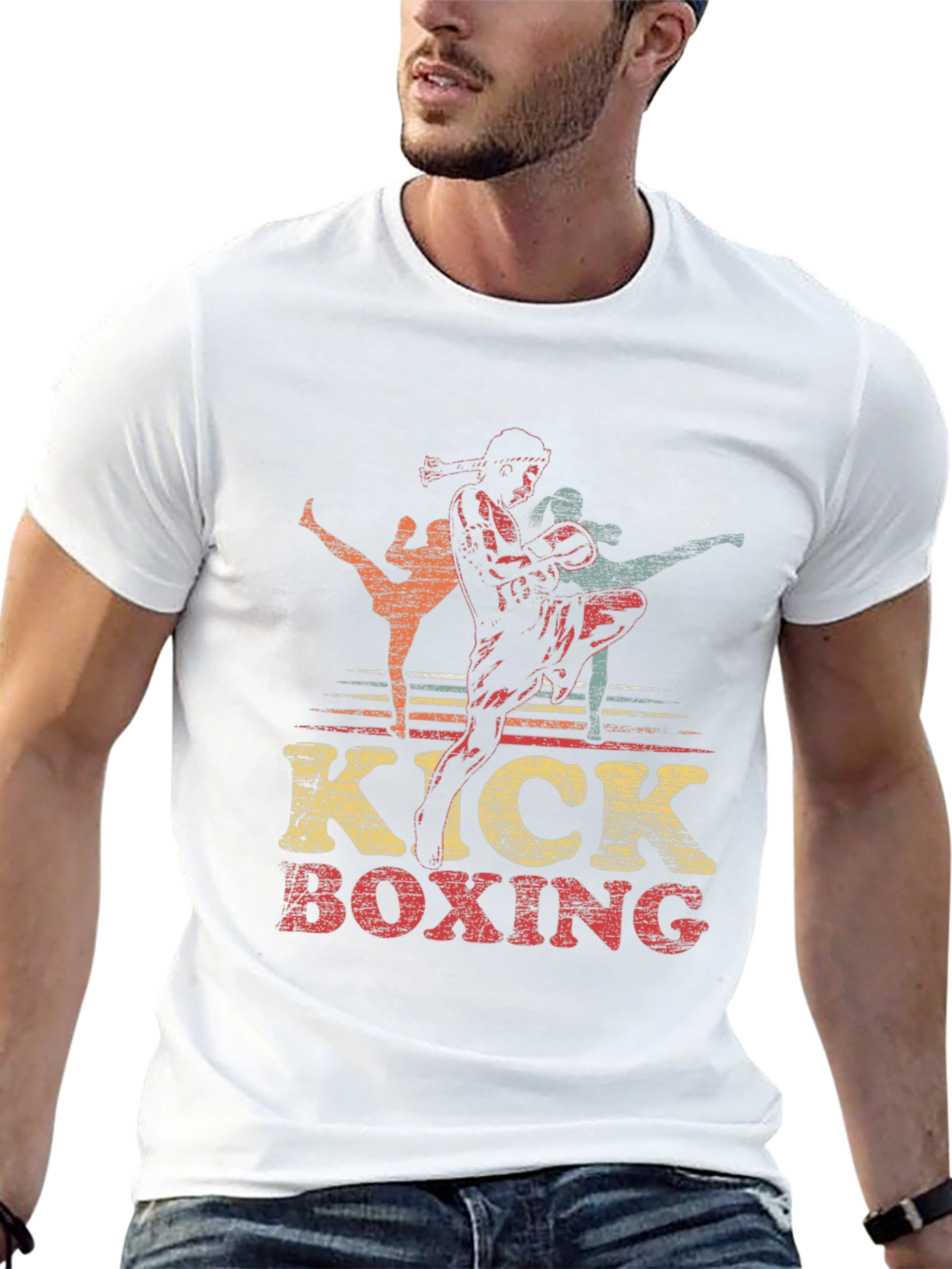 Kick Boxing Graphic Tee - Retro Martial Arts Shirt