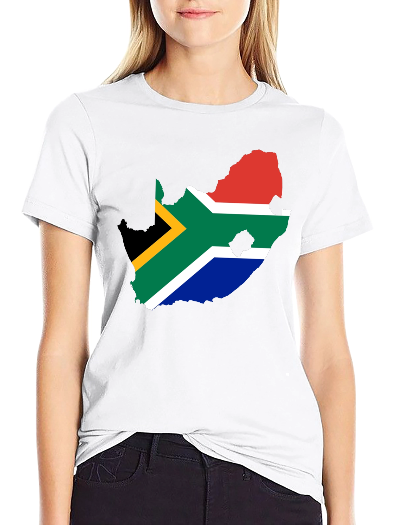 South Africa Flag Map T-Shirt - Black Graphic Tee