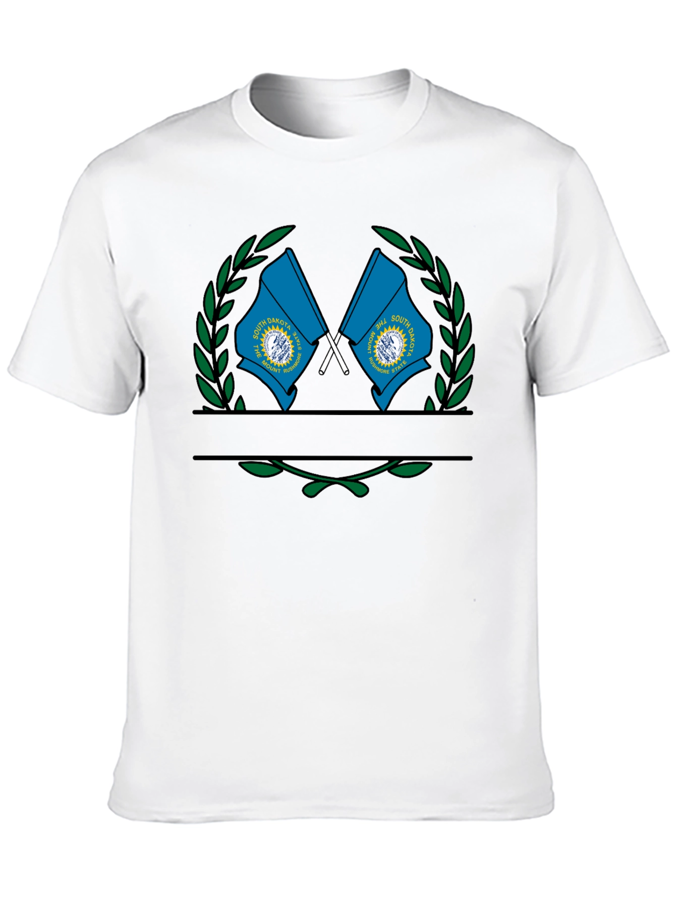 South Dakota State Flag Wreath Graphic T-Shirt