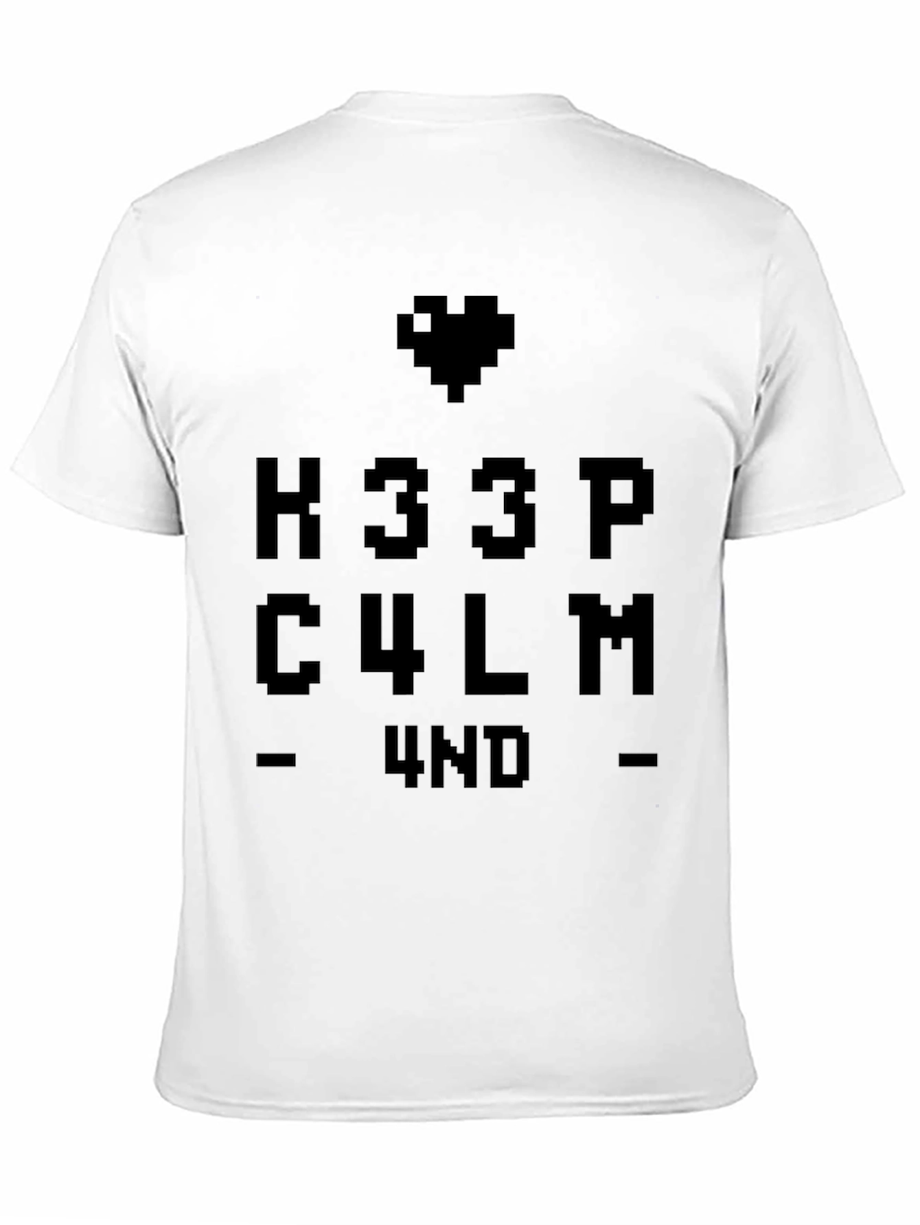 Keep Calm Pixel Heart Graphic T-Shirt