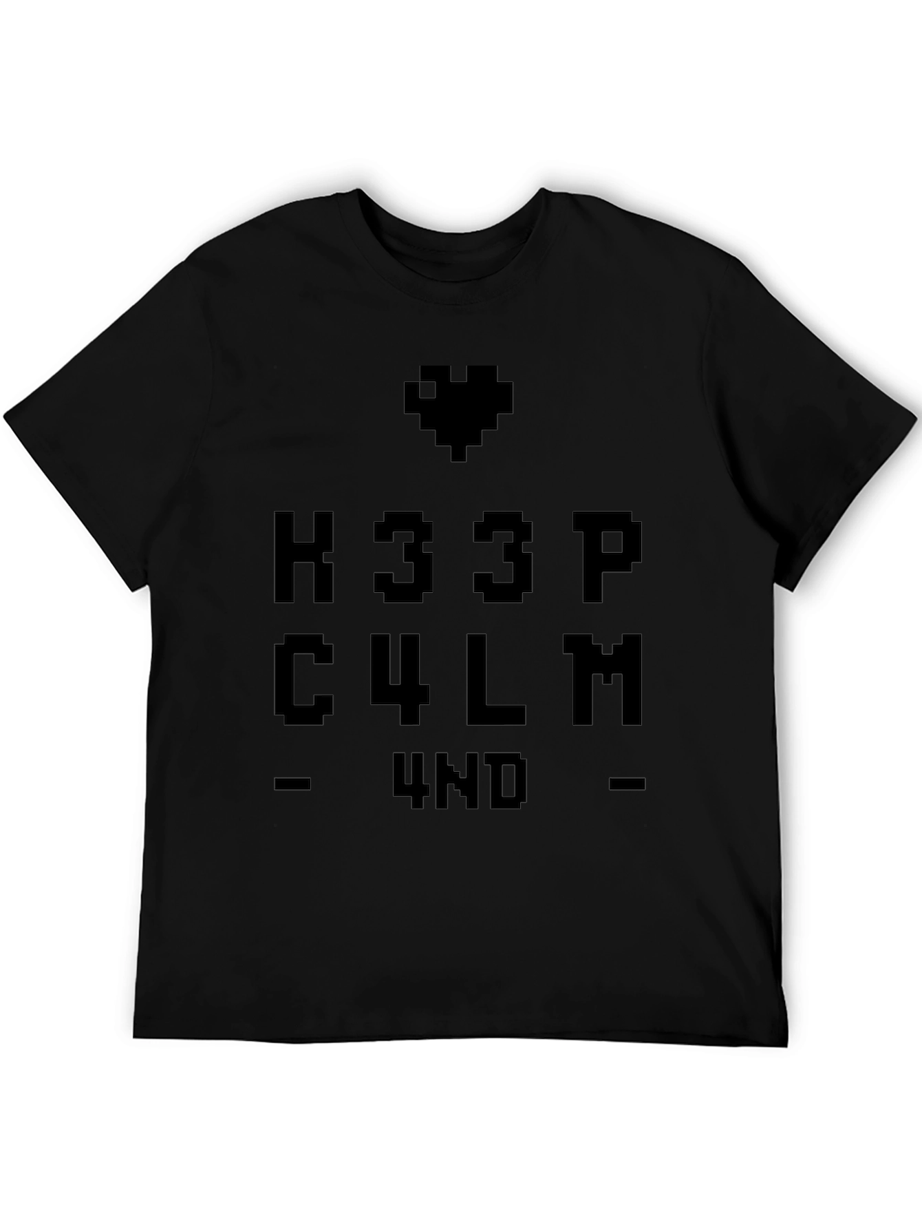 Keep Calm Pixel Heart Graphic T-Shirt