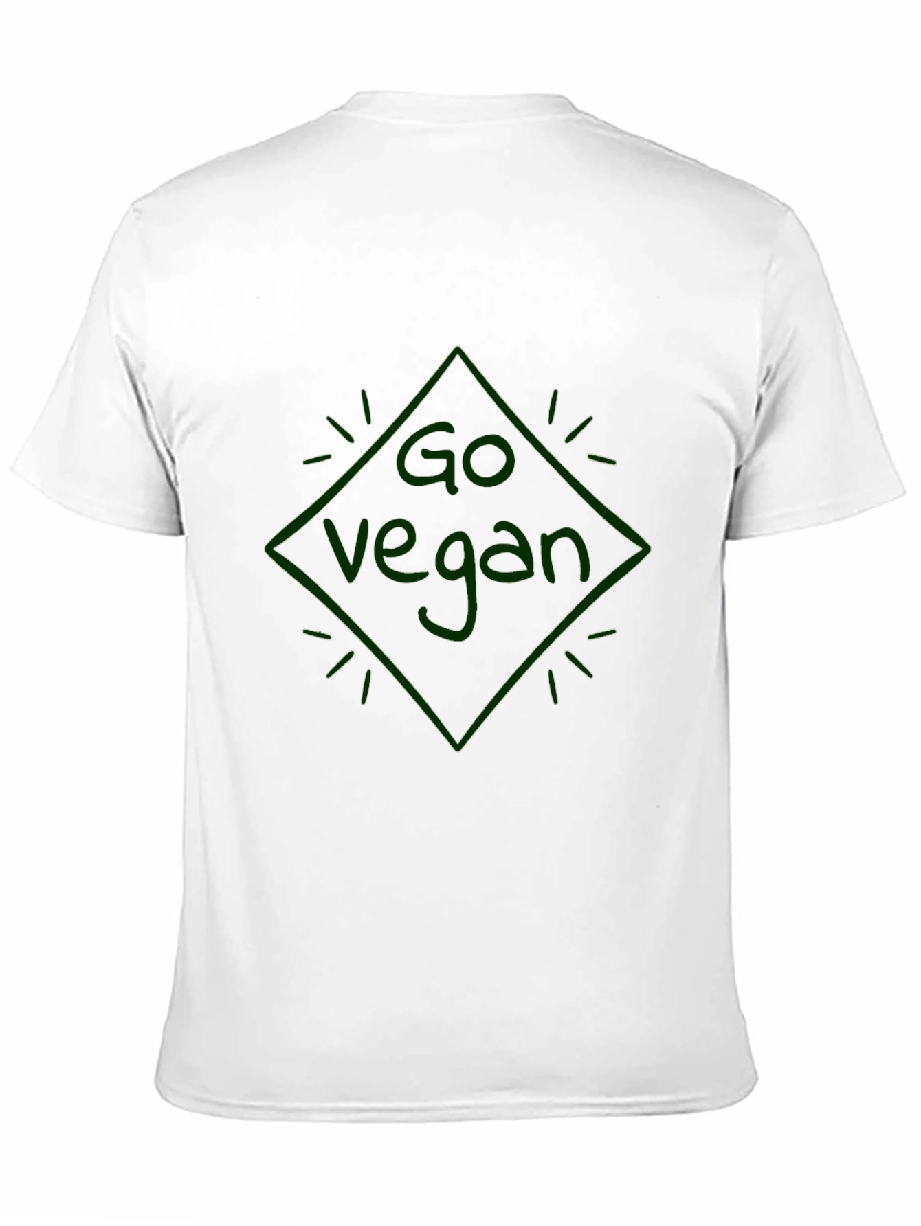 Go Vegan Diamond Graphic Black T-Shirt