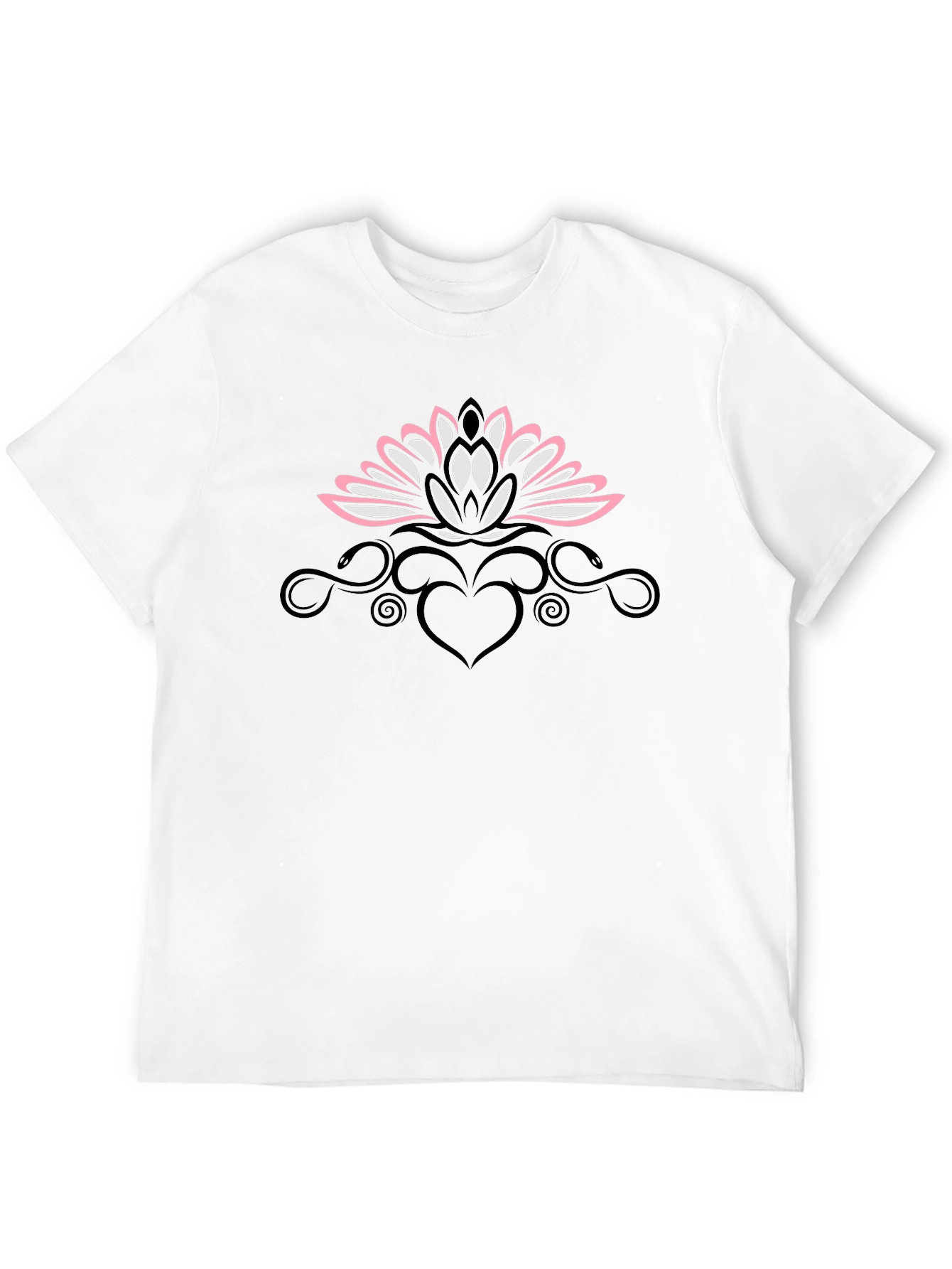 Lotus Heart Graphic Tee - Black