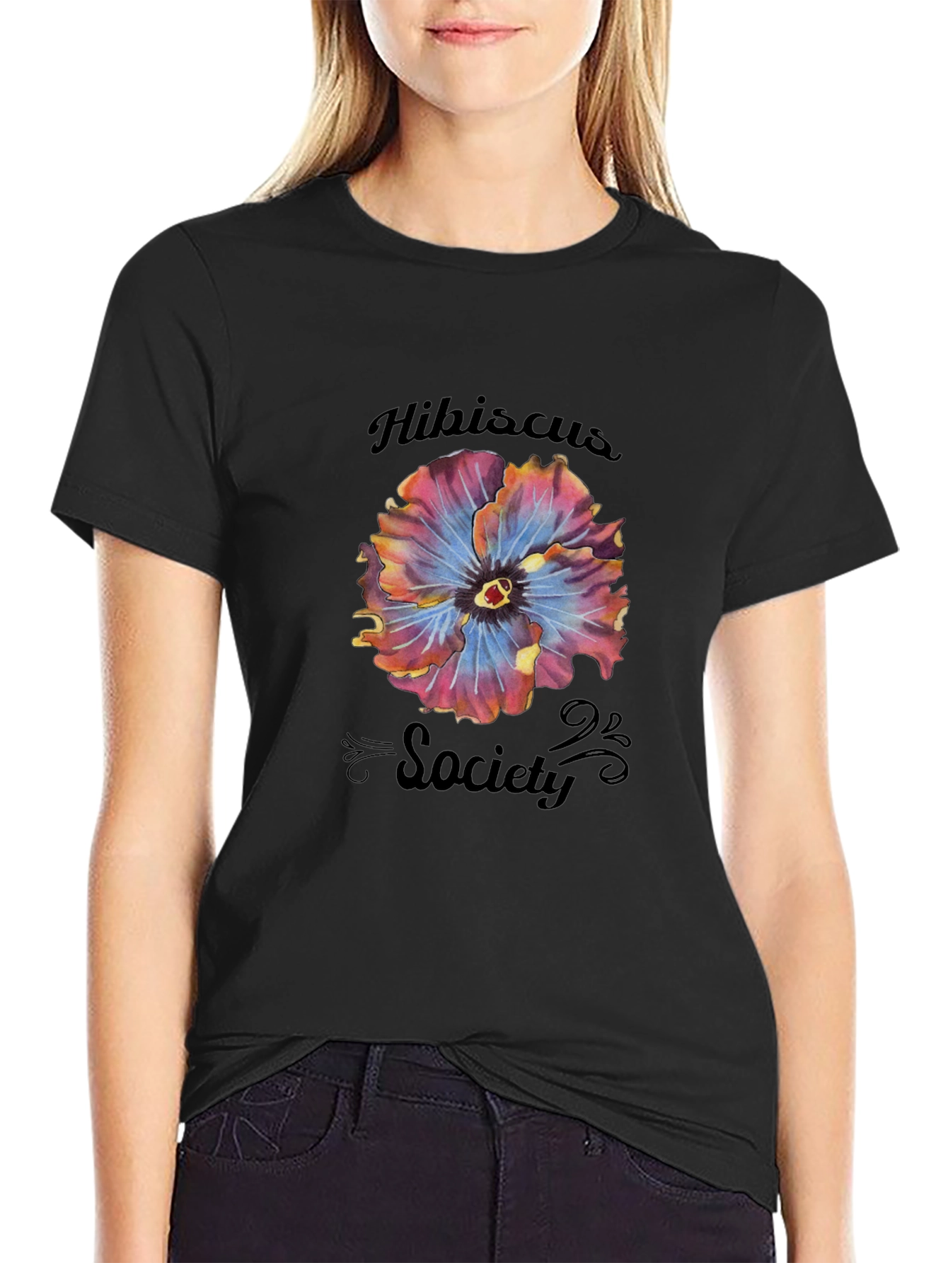 Hibiscus Society Black T-Shirt