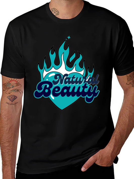 Natural Beauty Graphic Tee - Black Cotton Comfort