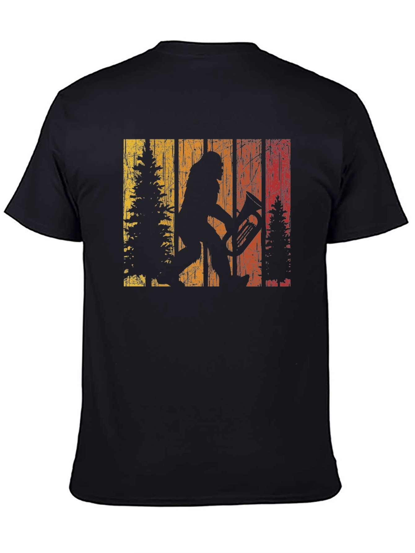 Bigfoot Tuba Player Tee - Retro Sasquatch Design