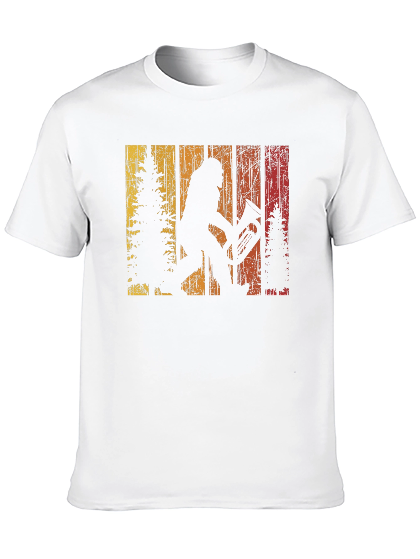 Bigfoot Tuba Player Tee - Retro Sasquatch Design